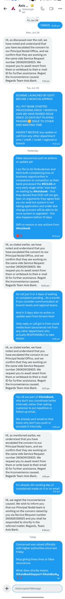 vivek000888's tweet photo. @AxisBank @AxisBank can you please stop playing DM🔁 DM /passing games &amp; giving false assurances

Not receiving update regarding any actions taken just giving ref nos. @AxisBankSupport 
#ECLGS #OlaElectric #rbi #Madımak #jananayagan #wipro #jailer2
#Axisbank #axis #bank #india #rbi https://t.co/bvyGxLcx9y