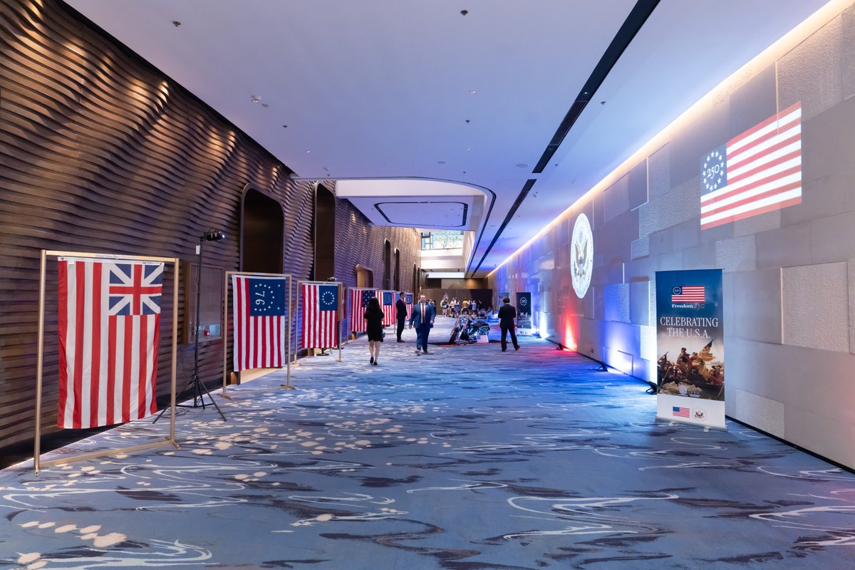 USAinHKMacau's tweet photo. 🇺🇸 This Independence Day is especially meaningful as the United States marks its 250th anniversary. Over the past two and a half centuries, generations of Americans have helped build a nation defined by freedom, innovation, and resilience. As we celebrate this historic milestone, we are proud to showcase America's achievements in diplomacy, technology, sports, culture, and beyond. #Freedom250