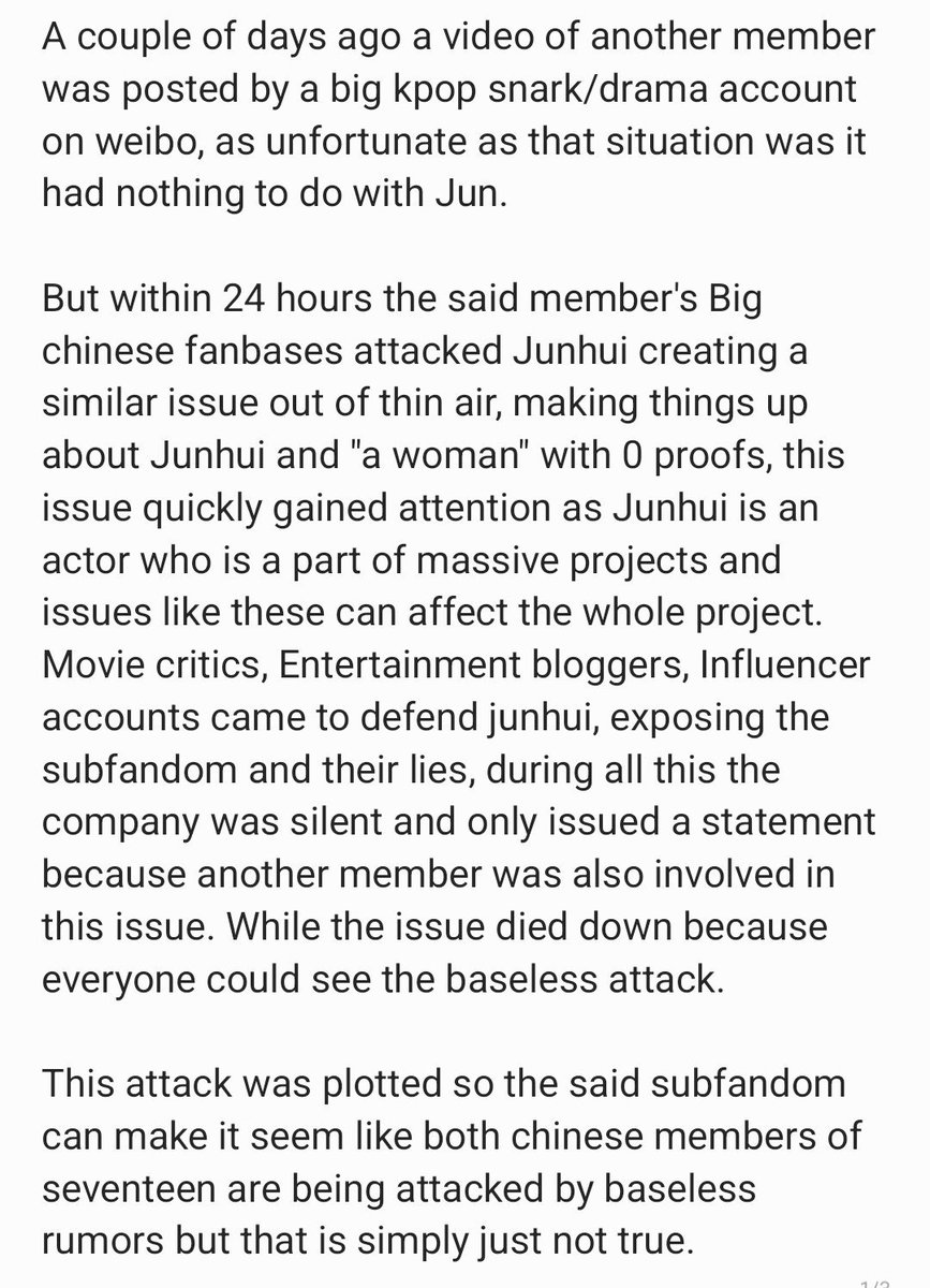 JunPOPbase's tweet photo. We didn't elaborated much because the situation also involves another member but that doesn't mean this can be deemed as 'fanwar'.
Junhui was dragged into something that had nothing to do with him. https://t.co/BcZbFaMgnD