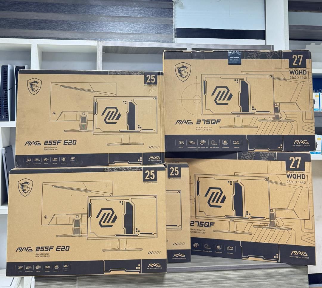 codewitwealth's tweet photo. MSI MAG 255F E20
25-inch 1920 x 1080 (FHD) IPS Gaming Monitor, 200Hz, Adaptive Sync, HDMI, 
DisplayPort, VESA Mountable, Tilt, Height Adjustable, 0.5ms, Black

 N530,000 https://t.co/Irr49IqfG7