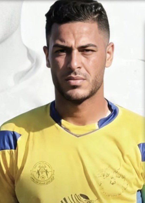 BuzzingPop's tweet photo. Palestinian goalkeeper Saleem Al-Ashqar was killed by Israeli forces in Gaza earlier this week. https://t.co/MfovxYXy8j