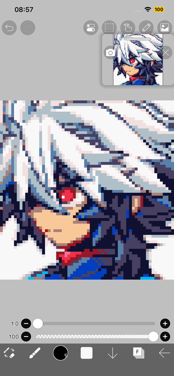 1174xcc's tweet photo. My ipad got screentime-ed so I do some silly sprite edit to take away Copy's helmet. https://t.co/KACQtLIxhf