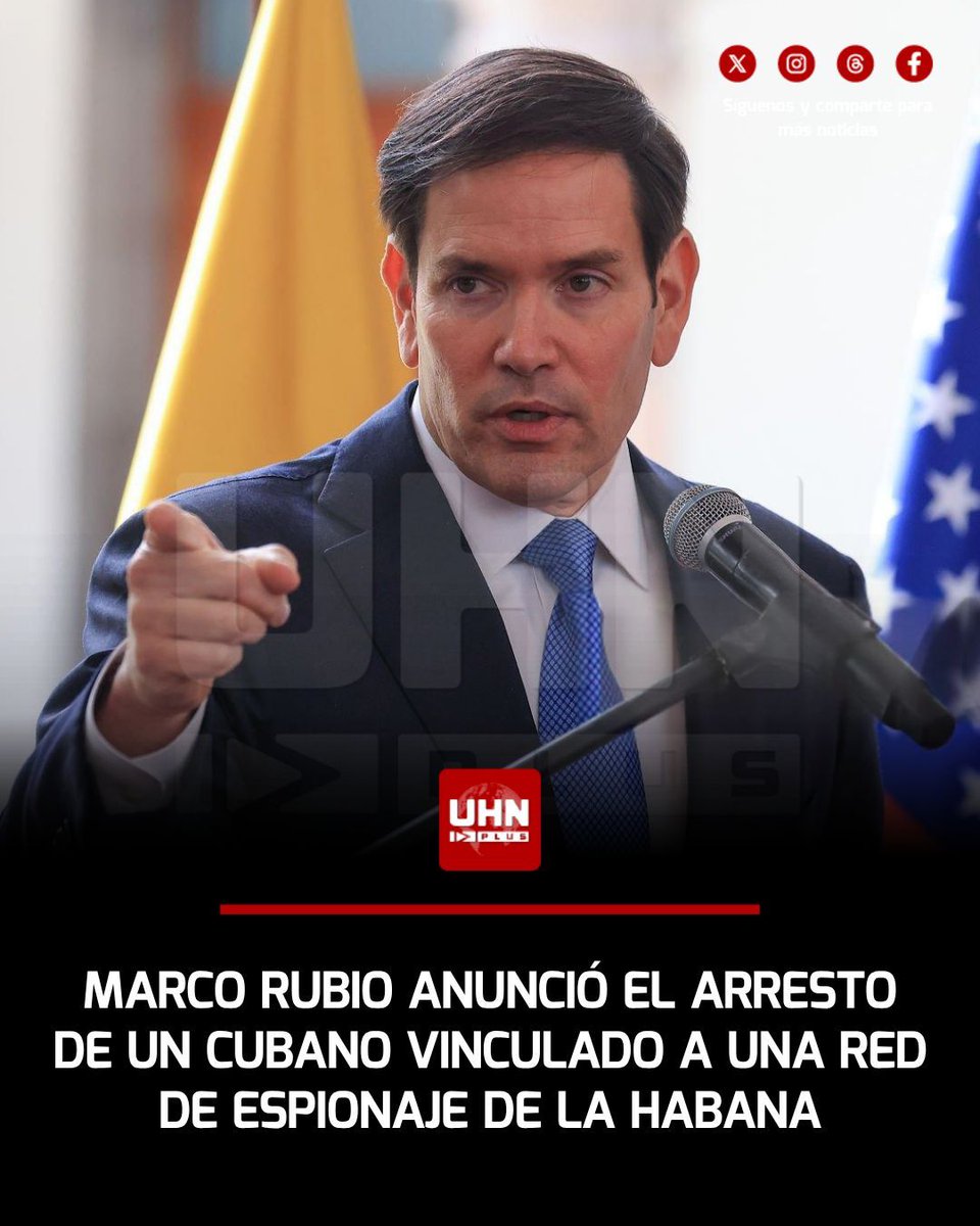UHN_Plus's tweet photo. 🇨🇺🇺🇸‼️ | El Secretario de Estado, Marco Rubio, informó que Carlos Antonio Lloga Domínguez y su familia se encuentran bajo custodia federal para ser expulsados del país, luego de que Washington cancelara su estatus legal al descubrirse que operó por más de diez años para el Instituto Cubano de Amistad con los Pueblos (ICAP), una entidad recientemente sancionada y señalada como la principal fachada de inteligencia y vigilancia del régimen cubano en territorio estadounidense.