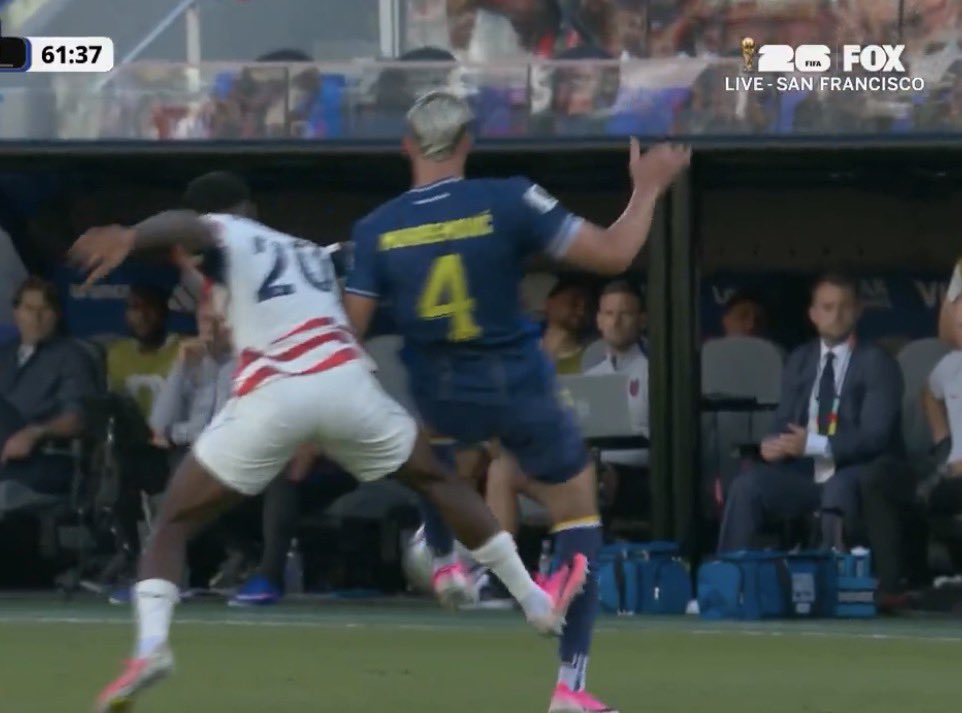 MLFootball's tweet photo. THE REFS IN THE US - BOSNIA GAME NEED TO BE INVESTIGATED.

One of the all-time bad red-card calls.

😳😳😳

No calll:                         This was called: https://t.co/mGoOr9af2a