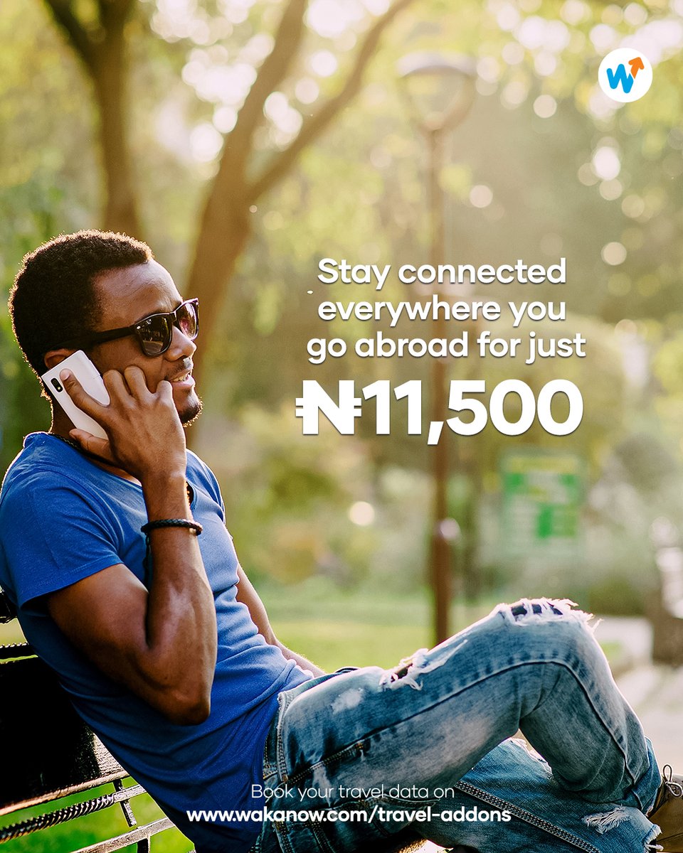 Wakanowdotcom's tweet photo. Abroad with no data is a completely avoidable problem. Get yours sorted before you fly on https://t.co/KvITGJCfgG. 

#TravelWithWakanow #TravelData #StayConnected https://t.co/Xt0Oa1RW2K