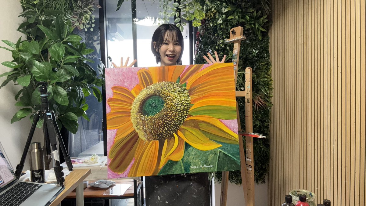 1.オリジナル作品 2.模写(エミール・ノルデ、熟したひまわり) 3.模写