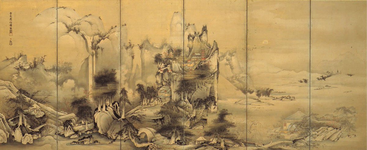 曾我 蕭白 そが しょうはく Soga Shōhaku 1730–1781 《楼閣山水図屏風