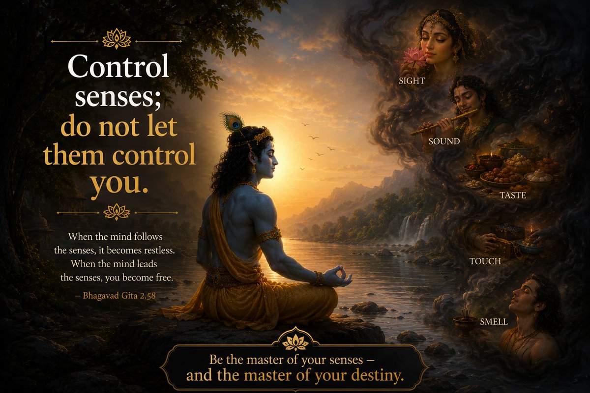 vedic_sanskar's tweet photo. #BhagavadGita #Krishna #Dharma #SpiritualWisdom #InnerPeace #DivineLight #GitaQuotes #SanatanaDharma #PeacefulMind #SelfRealization #WisdomQuotes #Motivation #PositiveEnergy #SoulJourney #Mindfulness https://t.co/KxHIc3SEXz