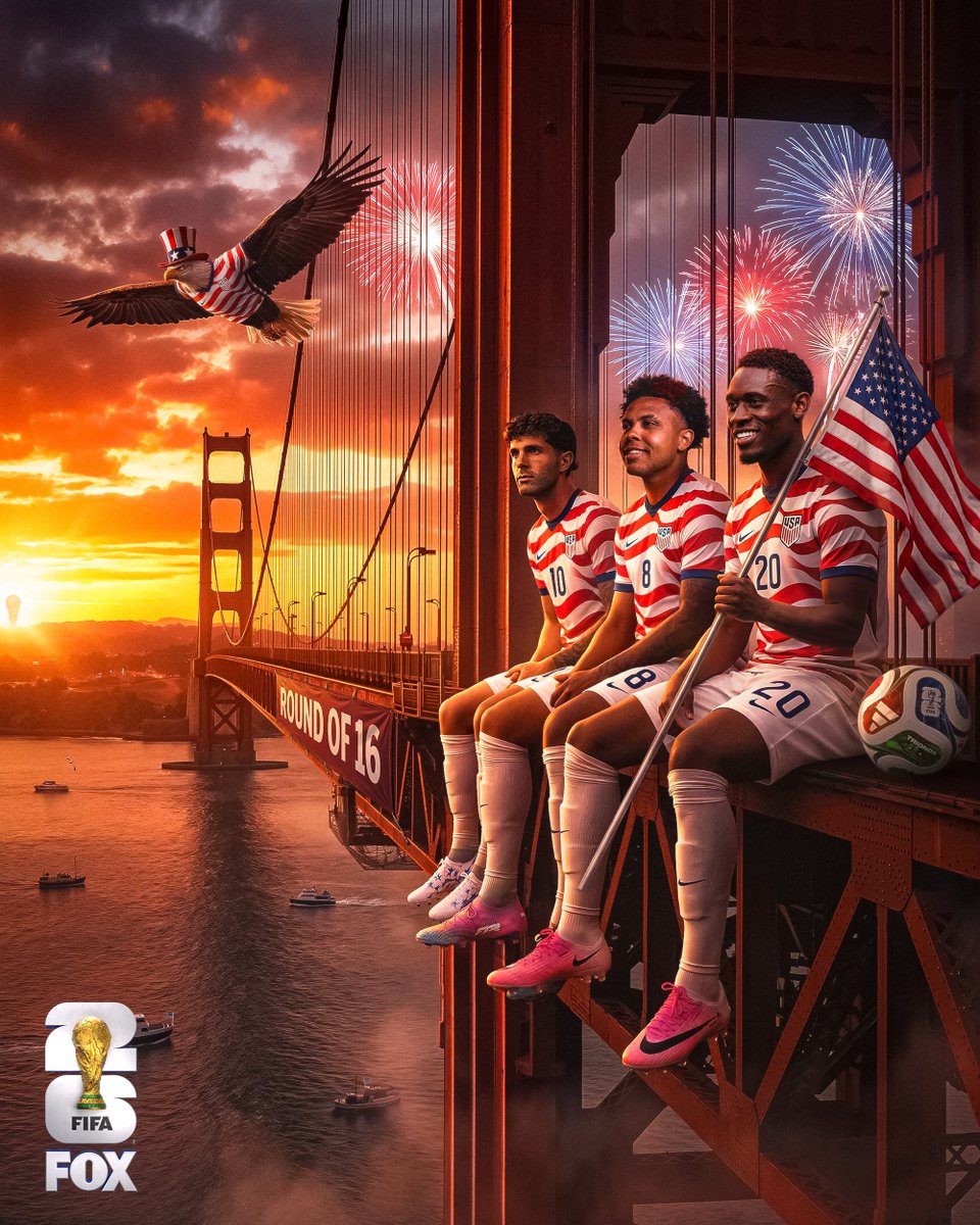 FOXSports's tweet photo. THE @USMNT IS HEADED TO THE ROUND OF 16 🇺🇸🦅 https://t.co/OGDyFQ7kMI