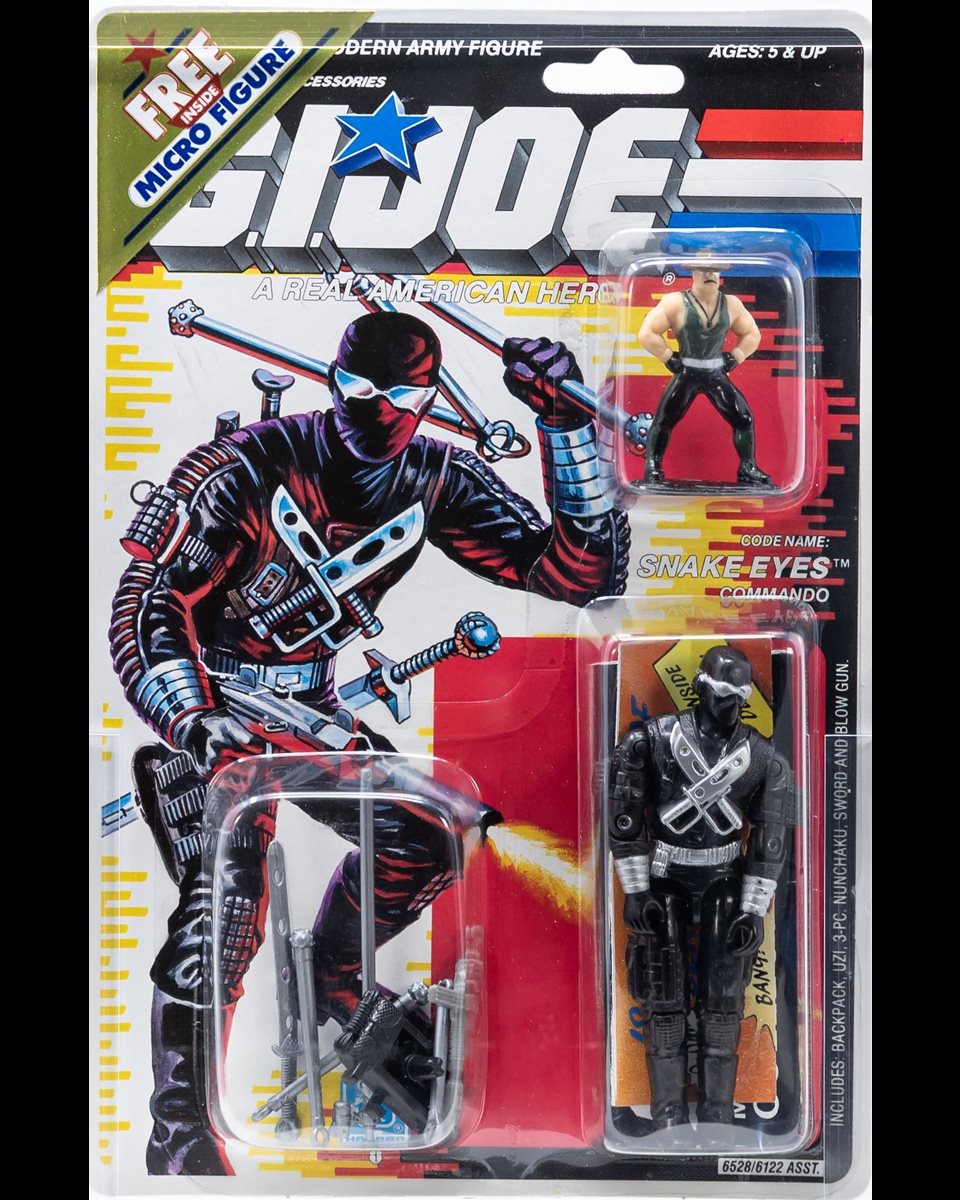 ClassicGIJoe's tweet photo. Snake Eyes and Sgt Slaughter in the same package - an amazing 2-for-1 offer from back in 1989! https://t.co/dkKvJVve8I