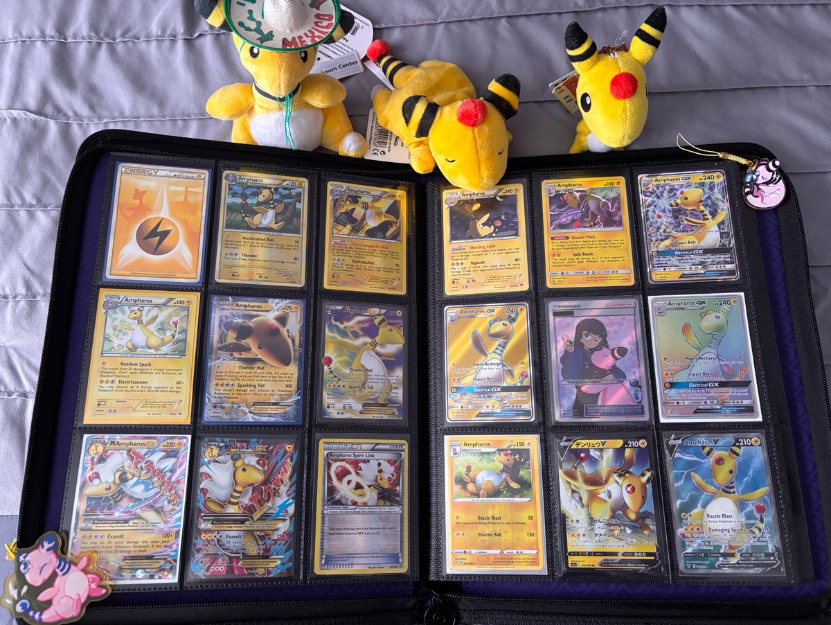 lunar_amphy's tweet photo. my updated ampharos card collection :D ⚡️❤️ https://t.co/oNOYYowDGo