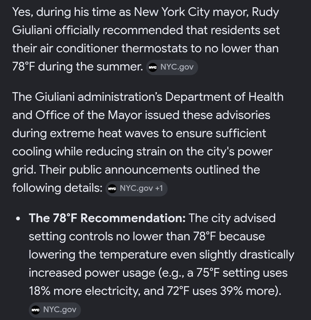 CattardSlim's tweet photo. Maga hero, Rudy Giuliani was a Communist Mayor that made New Yorkers keep their AC at 78° https://t.co/NspuDA3QuC
