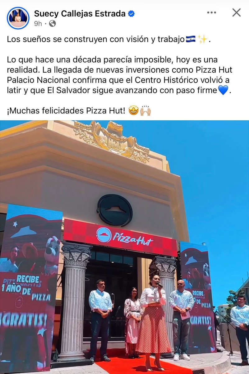 antoasb's tweet photo. ¿Se podrá ser más caradura para mentir?

Dice “Nuevas inversiones como Pizza Hut” , cuando PH, Pollo Campero, KFC, Subway, Burger King, entre otros, tienen AÑOS de tener sucursales en el Centro, desde antes que Bukele entrara a la política… 🤣

Increíble como le quieren ver la cara a la gente.