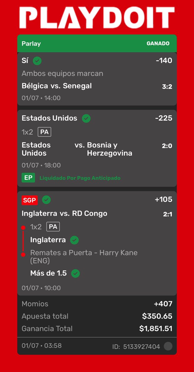 raya24evr's tweet photo. Otro parlay más exclusivo del space ✅

Ya es muy normal para nosotros cobrar día a día 🍀💪🏻

Felicidades a todos los que me siguieron 🫵🏻🗣️

#ParlayCobrado #Verde #Space https://t.co/gFD4wSlbqp