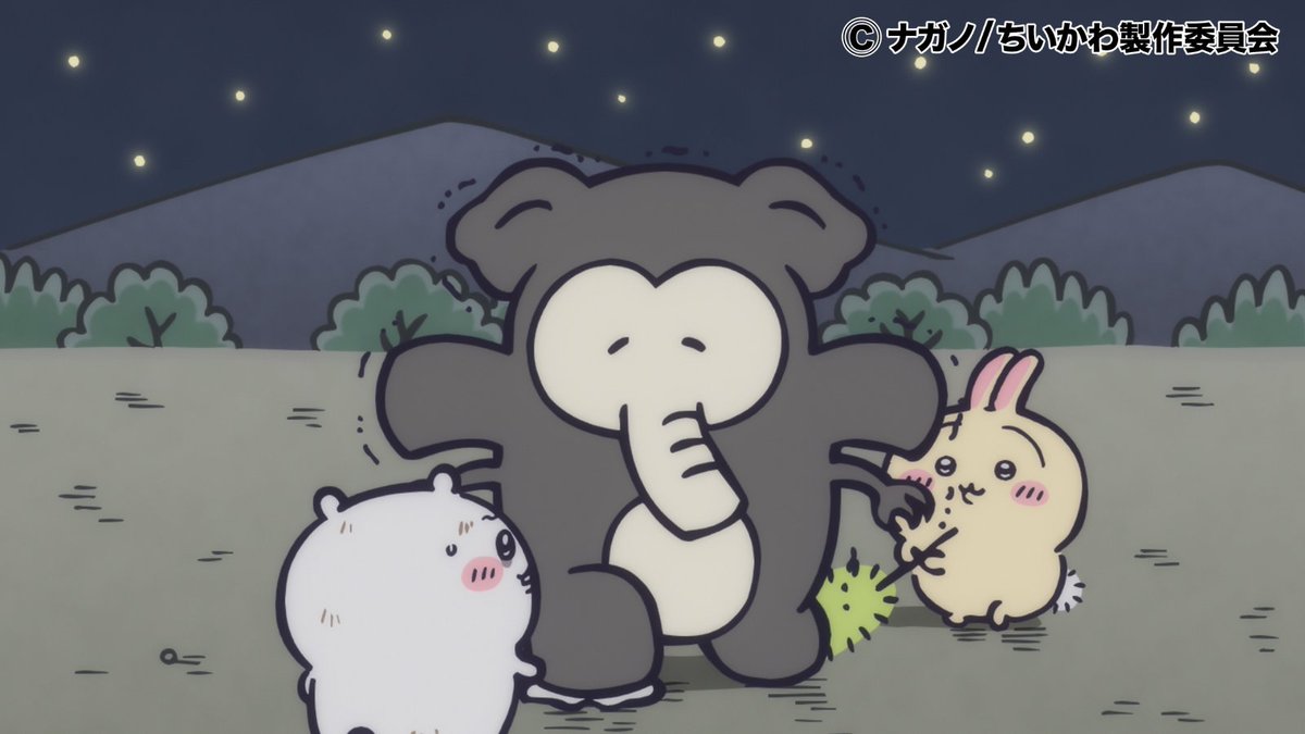 anime_chiikawa's tweet photo. 【✨1週間限定見逃し配信中✨】

第357話「あくむ⑨」

ゾウが笑った！？ちいかわ、さらに猫じゃらしでくすぐって…

▼YouTube
https://t.co/r4jjKLAFPl

▼TVer
https://t.co/1BMGNtnVOw 

#ちいかわ
#アニメちいかわ https://t.co/E5JdlOsvMP