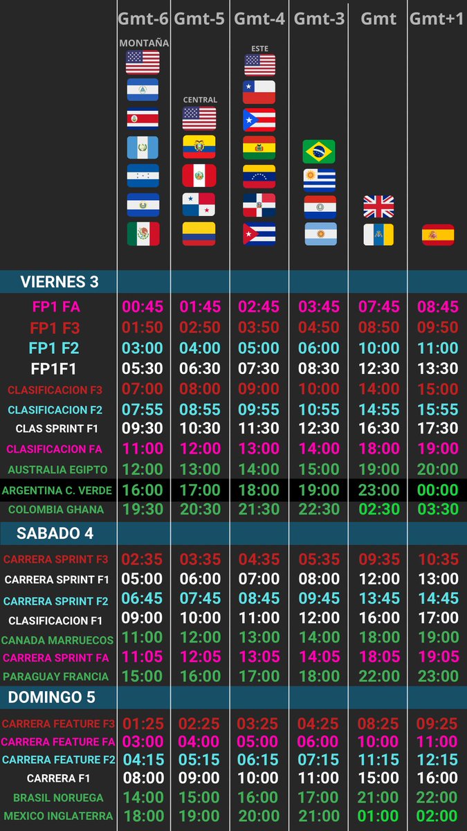Slicer_F1's tweet photo. Cronograma 
F1, F2, F3, FA y mundial

De nuevo porque me olvidé de un partido https://t.co/DyUczX1Qtr