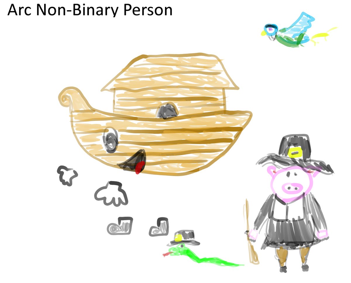 CrashIcarus's tweet photo. Eighth and last prompt was "Colony of Animals"!

I drew Bacteria Them. They? There's multiple bots working together here.
Rowan drew Wasp Man! He emits holographic copies to swarm the enemy!
Pig-Serpent... drew Arc Non-Binary Person. Her goal was to ragebait me and she succeeded. https://t.co/bl32P0Syh7