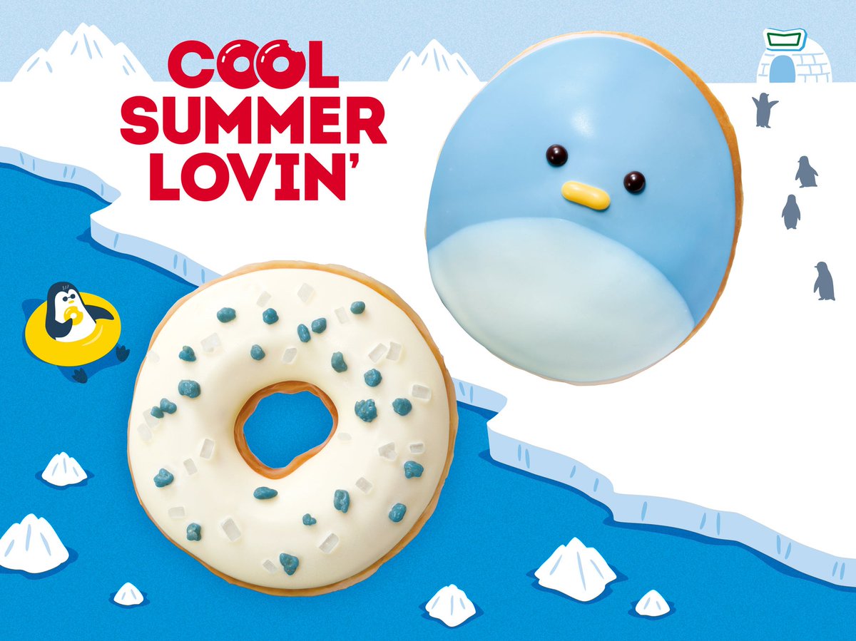coco_gurume's tweet photo. 【クリスピークリームドーナツ】
7月15日から
『ペンギン カスタード』
『流氷 ホワイトチョコ リング』
が発売されます✨
見た目にも涼やかな「ペンギン」と「流氷」をモチーフにした夏にぴったりのドーナツです💡 https://t.co/PVqiNPDQX6