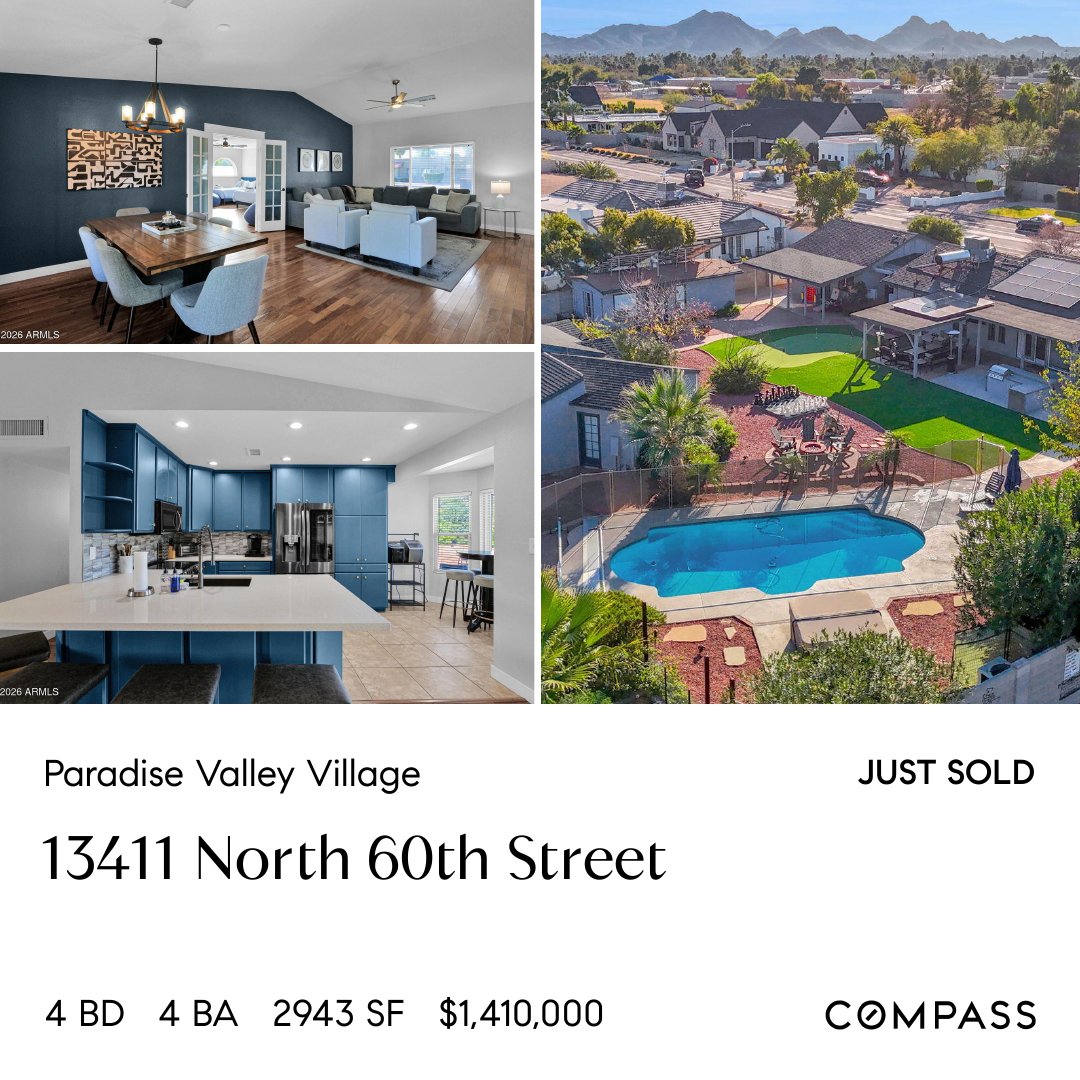 dougbaldwin's tweet photo. JUST SOLD 🔑 13411 N 60th St, Scottsdale 85254
4 bed | 4 bath | 2,943 sq ft | 0.55 acre | No HOA
Private casita, pool & spa, sport court + putting green in the "Magic Zip Code."
Buying or selling in Scottsdale? Let's talk. 📲 #JustSold #ScottsdaleRealEstate #compassrealestate #compassarizona