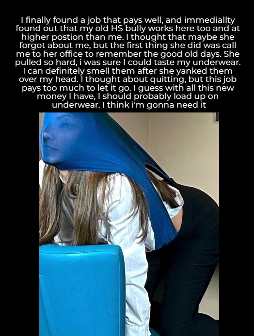 kantho402's tweet photo. She was right, she definitely needed the extra panties since everyday she would walk out of her job with her clutching her ass and with her underwear trailing out of her pants. 
#wedgie #wedgiegirl https://t.co/MSNxusvJXZ