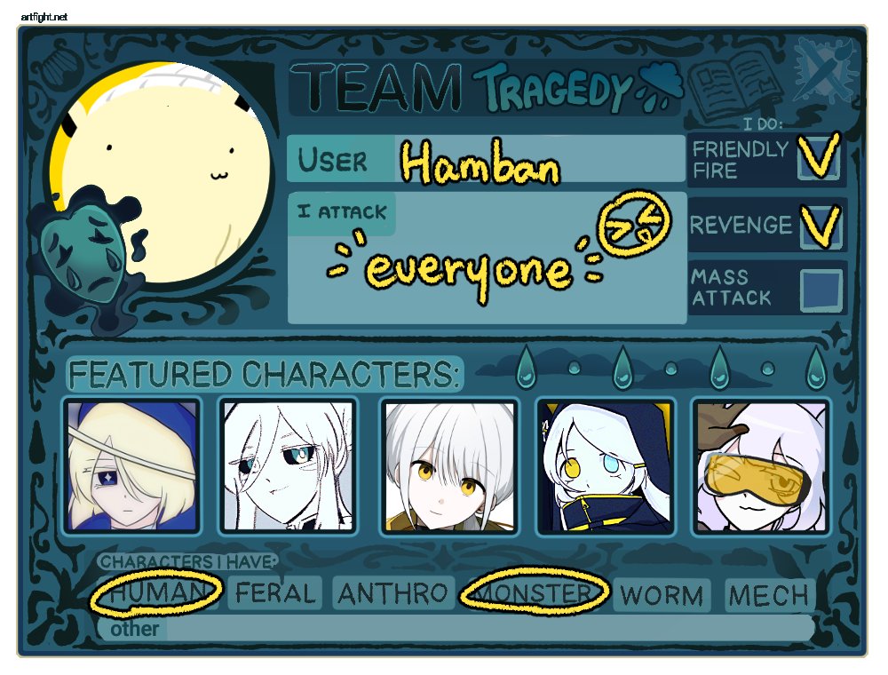 HamBan_mk2's tweet photo. I got a good opportunity 
Let's fight 👊👊👊
https://t.co/HhY3pBk5OQ

#artfight #artfight2026 #teamTragedy https://t.co/XKxLVNQVk6