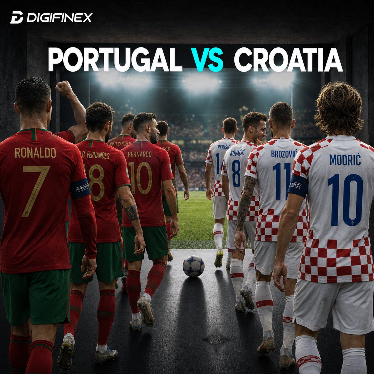 DigiFinex's tweet photo. 🇵🇹 Portugal vs Croatia 🇭🇷

Quality meets resilience under the lights.

Two teams, one match, and one call to make before kickoff ⚽

Pick your side: https://t.co/eWFaFkUtSB https://t.co/XcqwJChcBu