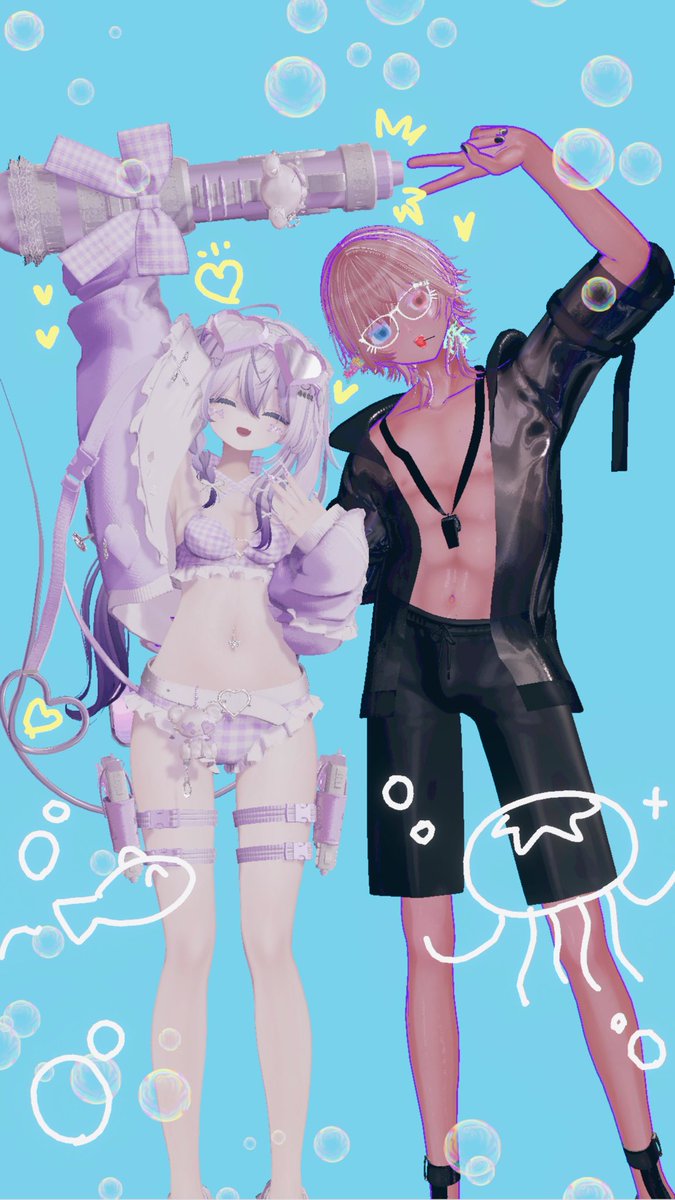 shuminoe's tweet photo. #VRC_ぎゃるそん ナイトプール！🥂👑
序盤重すぎて死ぬかと思った(死んだ)けどすっごく楽しかった！
ギャル村初めてフレンズと来たんだけどめちゃくちゃエンジョイできました〜！
またみんなでこれたらいいな！
プリもツーショも沢山撮れてブチアゲ〜！ https://t.co/8pS824xT0s