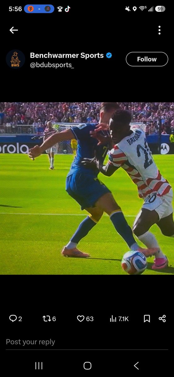 CoachRuhf's tweet photo. @BarstoolBigCat It was a yellow at most. VAR cant gives yellows. But, the can give PKs. https://t.co/lOQwI358lJ