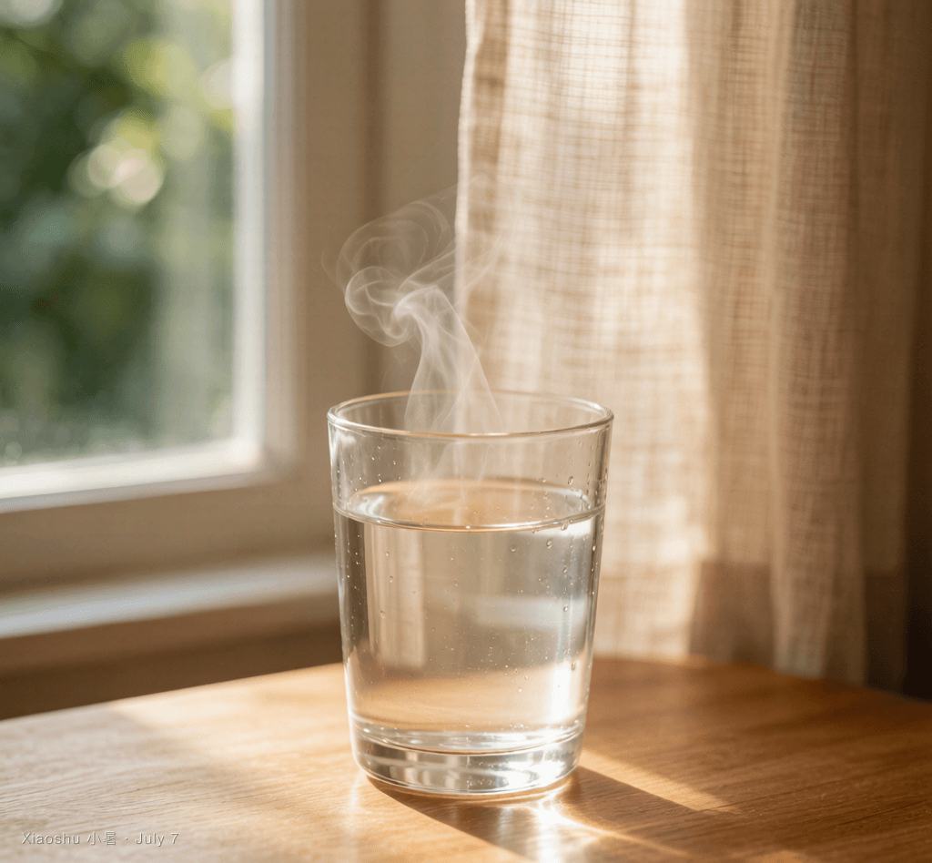 SeasonalWisdom's tweet photo. Xiaoshu (小暑) arrives July 7, opening summer's hottest stretch.

TCM insight for this window: your stomach runs cold. Blood rushes to your skin to cool you down — digestion weakens.

Warm water = no shock. Ice = your body wastes energy warming it back up. https://t.co/fgF0EyZx4h