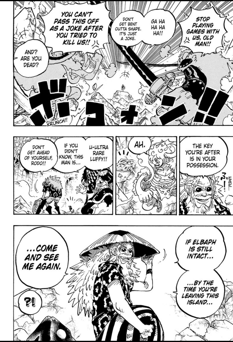 bob69148's tweet photo. @BudhaniKrish Can’t really see much they could do tbh. 

Doing 9 pages from the next chapter would give us Zoro and Luffy vs Gaban and have a decent cliffhanger to use. 

We already saw in 1157 how they adapted a few extra pages from next chapter because of how little there was to work with https://t.co/SldLPfsRJZ