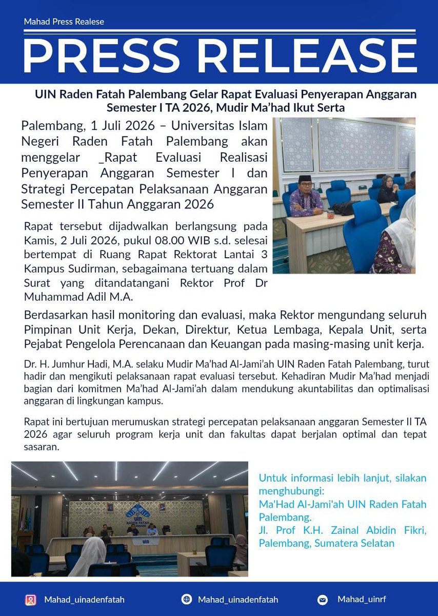 mahad20254's tweet photo. #MahadUINRf
#UINRadenFatah
#UINRadenFatahPalembang
#UINRFPalembang
#UINPalembang
#BanggaUINRadenFatah https://t.co/XS9V2vZ6p1