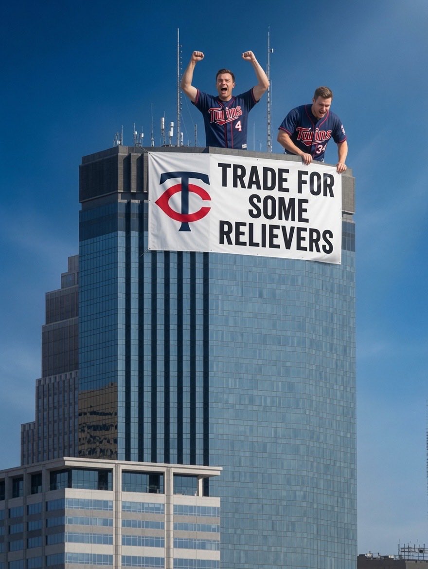 mostlyminnesota's tweet photo. Spotted climbing the IDS Center in Downtown Minneapolis earlier today #MNTwins https://t.co/eYLkzfGSAL