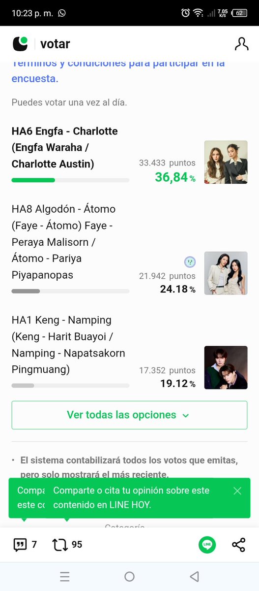 MarinaHenr49's tweet photo. FAYEMILY AQUI ESTAN MIS VOTOS DE HOY, NO DEJE  DE VOTAR!!! 

QUE PASA QUE NO LOGRAMOS POSICIONAR A PERAYA Y LA PAREJA EN PRIMER LUGAR??? 

#FayeAtom
#FayePeraya
#AtomPariya https://t.co/lqtuuntiFZ