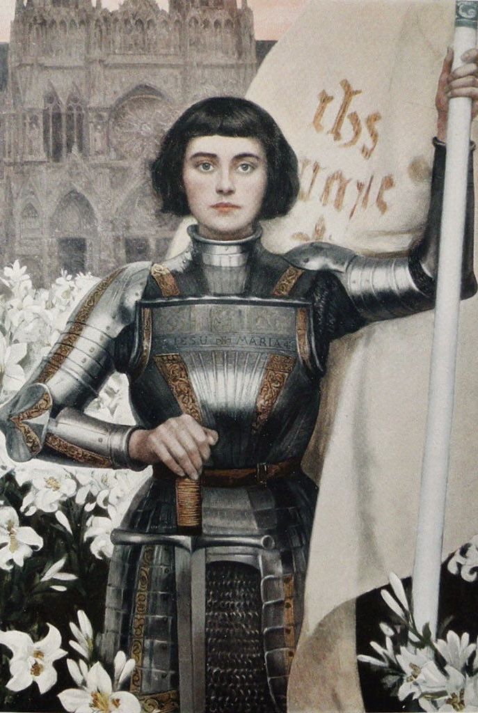 CorriCorall's tweet photo. Do you prefer Jeanne d'Arc before or after she became green https://t.co/PMut9hnGPk