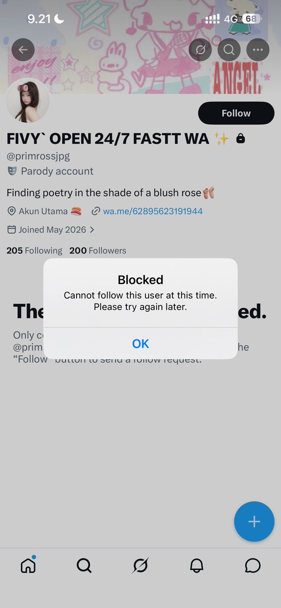whooople's tweet photo. scammer!!! @promrossjpg
yaampun jahat banget orang tuh knp ya:(  awalnya dia bilang suruh nunggu 24 jam, aku kira aman aman aja karena sebelumnya aku udah mastiin ini trusted apa engga, dia jawab "trusted kok kak" pake nama Allah segala makanya aku percaya,
#zonauangㅤ #gestun https://t.co/mj6KfjnEOF