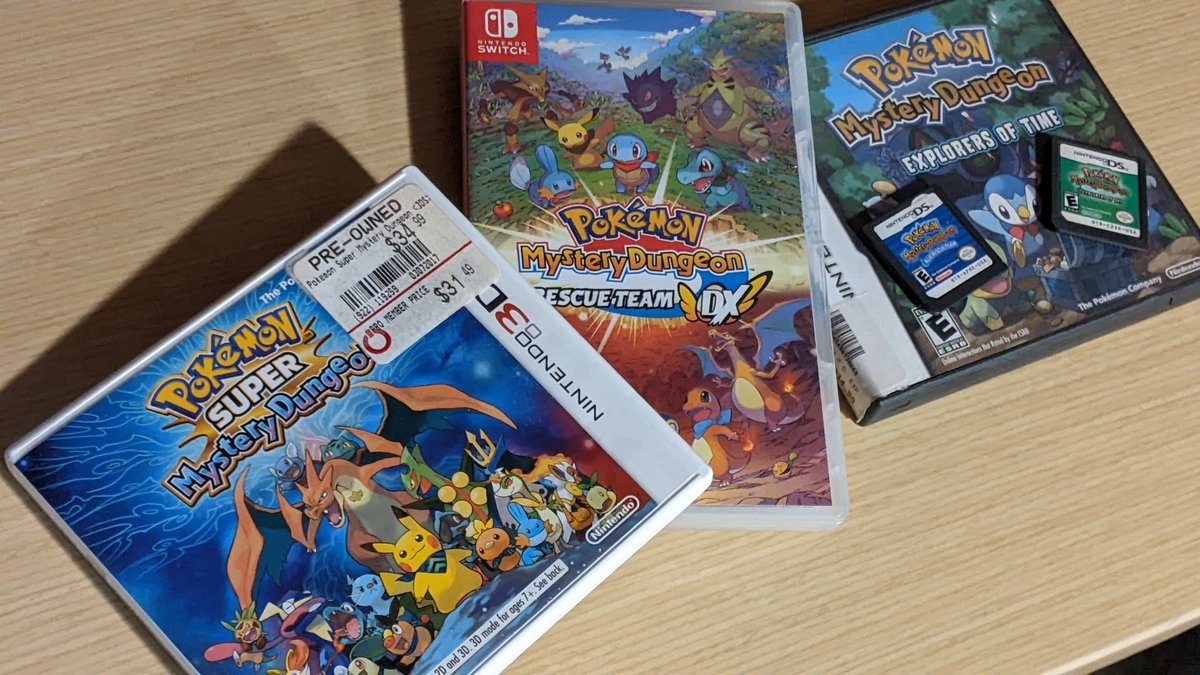 ExplGuild's tweet photo. I love my physical copies of Pokemon Mystery Dungeon that I can still play to this day https://t.co/DOwAIfziJv