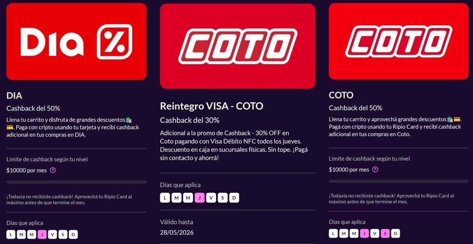 ahorrotwit's tweet photo. 🚨 SÚPER AL 50%🛒💥
Hoy en #Dia y #Coto 👇
👉 50% OFF con #RipioCard (cripto) 💳
💸 Tope mensual:
🔹 $2.000 Bronze
🔹 $4.000 Gold
🔹 $6.000 Platinum
🔹 $10.000 Black
🤯 EXTRA CLAVE:
👉 En #Coto podés sumar
💥 +30% con la promo Contactless
👉 Combo = descuento MUY fuerte si lo usás bien 😏
No la tenés? Sacala gratis!
👇👇
https://t.co/1Ez5zu2UDU