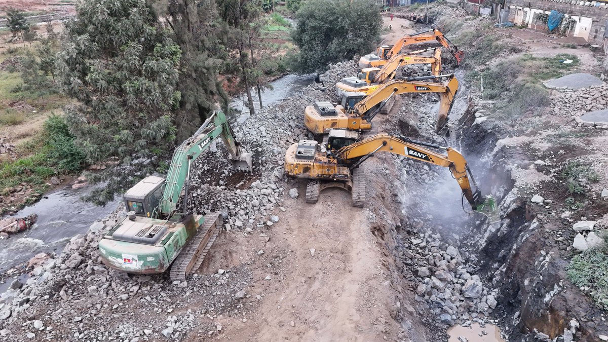 ray_omollo's tweet photo. As Nairobi continues to experience rapid urban growth, its critical infrastructure must be expanded, upgraded and modernised to meet the demands of a thriving Capital City. 

Under the Nairobi River Regeneration Programme, remarkable progress has been made in upgrading the sewerage system serving Lucky Summer and Baba Dogo in Ruaraka Constituency.

The project is delivering a 27-kilometre trunk sewer lines along the Nairobi River corridor, creating an interceptor system that diverts wastewater away from the river and surrounding neighbourhoods. 

With a treatment capacity of 60 million litres per day, the upgraded network will help curb pollution, improve sanitation and protect the Nairobi River ecosystem. 

At the same time, the ClimateWorX Mtaani Initiative has provided employment opportunities to more than 45,000 youth and women engaged in river clean-up, drainage maintenance and environmental restoration, demonstrating the strong link between infrastructure development, environmental conservation and community empowerment.

The State Department for Internal Security and National Administration, through the National Government Administrative Officers (NGAOs), has played a key coordination role in supporting project implementation and mobilising communities under the ClimateWorX Mtaani Initiative. MORE PICS - https://t.co/hyKWqky1UM