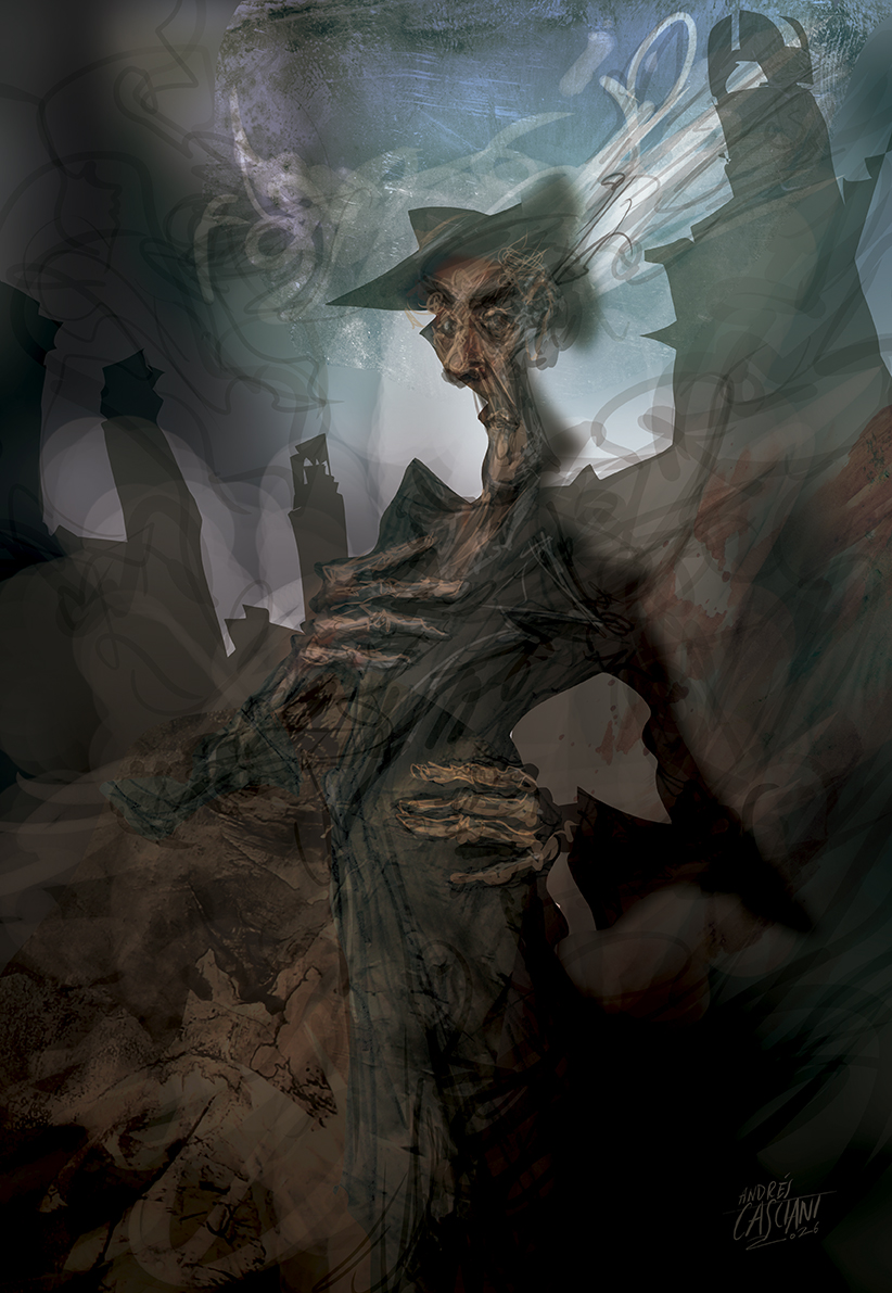 AndresCasciani's tweet photo. “FRAGMENTARIA" - citas ilustradas por Andrés Casciani (1/7/26)

"Anda que nada ya está viejo
y solo el pellejo del traje mortal
con olor a libro dulce
ese aliento original...".
QEPD Daniel Melingo

Ilustración digital, 2026
*Obra disponible https://t.co/1kTeLW5kzL