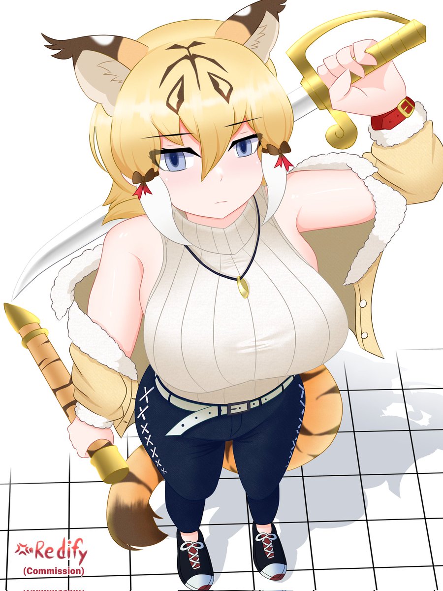 iRedify's tweet photo. Smilodon (Saber-toothed tiger) 🐯 🗡️ 
(Commission by @TopazPea )
SFW ILLUSTRATION 

#けものフレンズ #kemonofriends https://t.co/iq70iJDYsY