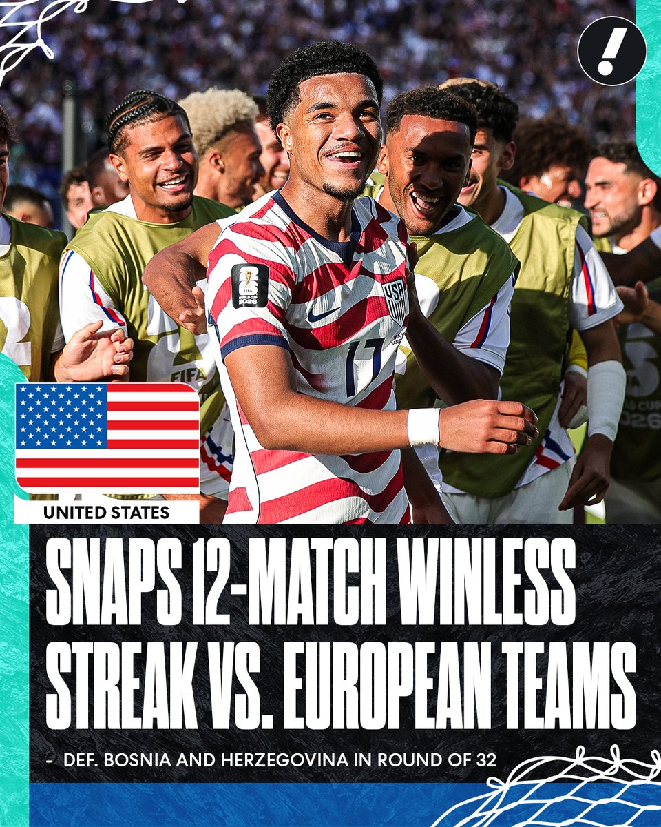 YahooSports's tweet photo. The U.S. breaks its winless streak against European squads that dated back to December 2021 🇺🇸 https://t.co/wqKqflw15v