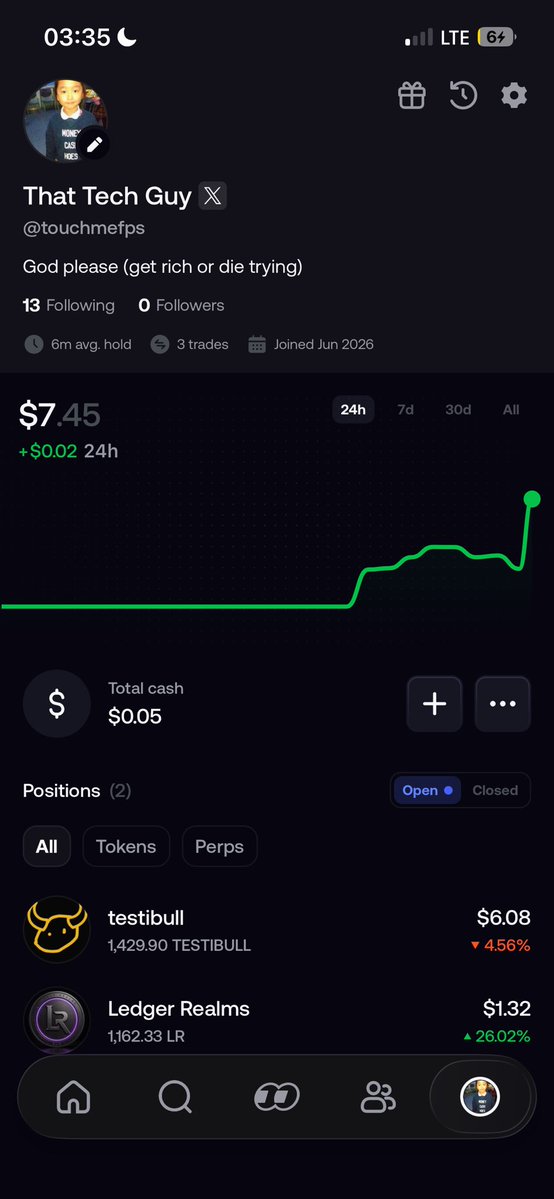 thatCrypto_guy_'s tweet photo. @DipWheeler Inshallah. Not much. But we trust the process. 🔥🙏🏾 https://t.co/O1AngNGPC7