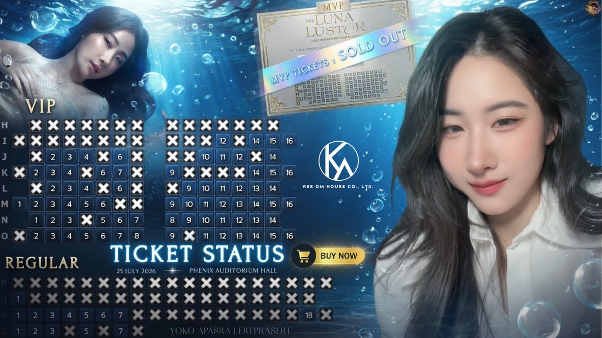 olida_magda's tweet photo. 🌙 THE LUNA LUSTER - YOKO'S BIRTHDAY FANMEET
25 July 2026 | Phenix Auditorium, BKK
🚀 VIP & REGULAR TICKETS STILL HERE!

MVP na ja - sold out in 1 minute! 🫡 Faster than you can say "pad thai"

👀 You want see Yoko in real life? Not just on screen na?
👀 You want hear her laugh with your own ears?
👀 You want feel lom haa (wind) when she wave at you?
Then buy ticket plsss before it's too late mak mak!
SEATS LEFT:

💺 VIP - 72/120 (6,500 THB)
→ You get close. Like, REALLY close. Yoko might see YOUR face. Mai lok na? 🫣

💺 REGULAR - 14/64 (3,900 THB)
→ Still in same building. Still same Yoko. Still worth every satang! 💸

🚨 Warning: If you wait too long, you'll be watching everyone else's IG stories from home crying into your pad thai. You want that? Mai ao mai dai na!

👉 BUY NOW PLSSS

✅ Buy here: https://t.co/mXI2Yc6pF5

"Mai mi passport, mai mi problem - just come to BKK na ka!" 🏍️🌙

#YOKOLunaLusterTicketDay
#YOKOLunaLusterinBKK
#KebomHouse
#yokoapasra 
#โยโกะอาภัสรา
#YOKOMANAGEMENT
