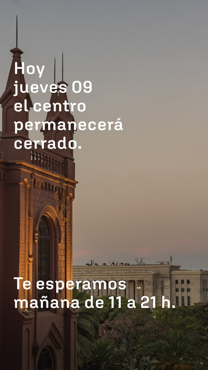 ElRecoleta's tweet photo. Hoy el centro permanecerá cerrado.
Abriremos mañana viernes 10 de 11 a 21 h.

¡Te esperamos! https://t.co/iy9CMRqor6
