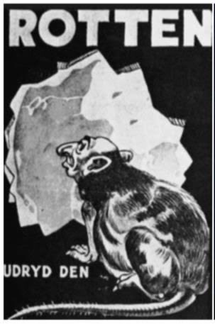 Iyervval's tweet photo. Had anyone from the BJP used language like “vermin” the entire left ecosystem would’ve descended on them. Below 👇🏾 a 1940 Nazi poster from Denmark. Truly “bravo” Derek… “bravo” https://t.co/mLSj6qIxdn