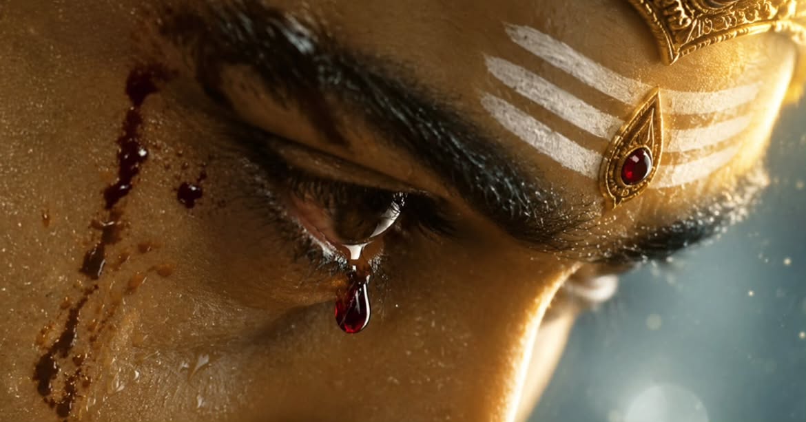 NtrGayathri's tweet photo. "నెమలి పించపు అందం ఒకవైపు... శత్రు సంహారక వేల్ ఆయుధపు పదును ఇంకోవైపు. కరుణకు కురిసే కన్నీరైనా, ధర్మానికి ఎత్తే ఆయుధమైనా ఆ స్కందుడికే సాధ్యం. 🦚🔱
@tarak9999 
@NTRxTrivikram 
@vamsi84  #JrNTR #GodOfWar https://t.co/wJNFymOuW8