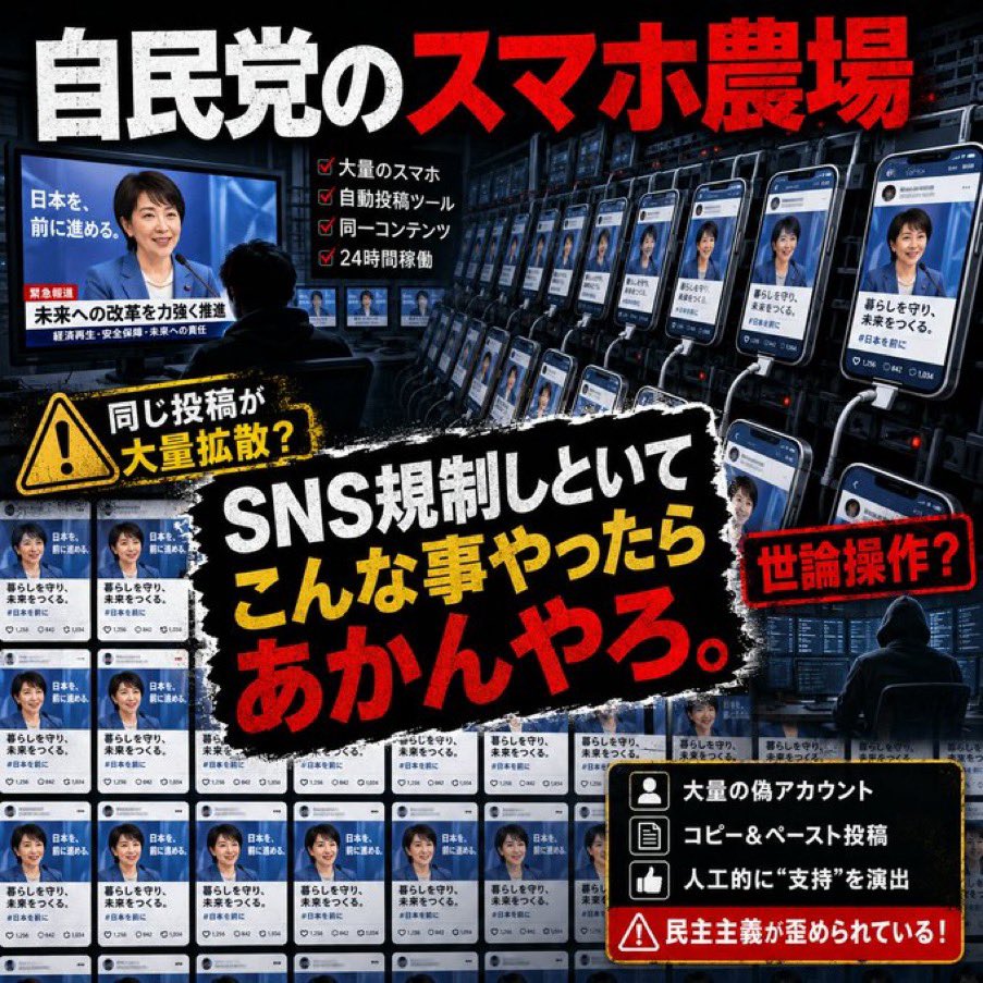 Tanakaseiji14's tweet photo. 自民党のスマホ農場！
拡散しようぜ！
絶対に許さない！ https://t.co/tIg02DJLTq