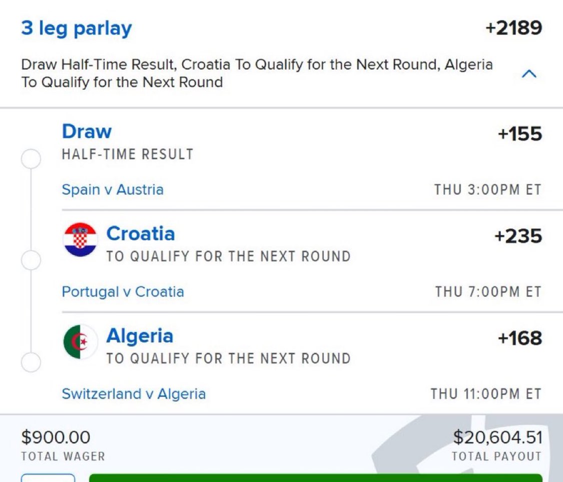 kyongss's tweet photo. World Cup for $20,000 💰

#MLB #SportsBetting #HomeRun #Parlay #Baseball #MLBPicks #BettingTips #SportsPicks #WinningBets #GamblingTwitter #BetSlips  #BaseballBetting https://t.co/9bM3Wnwn6v