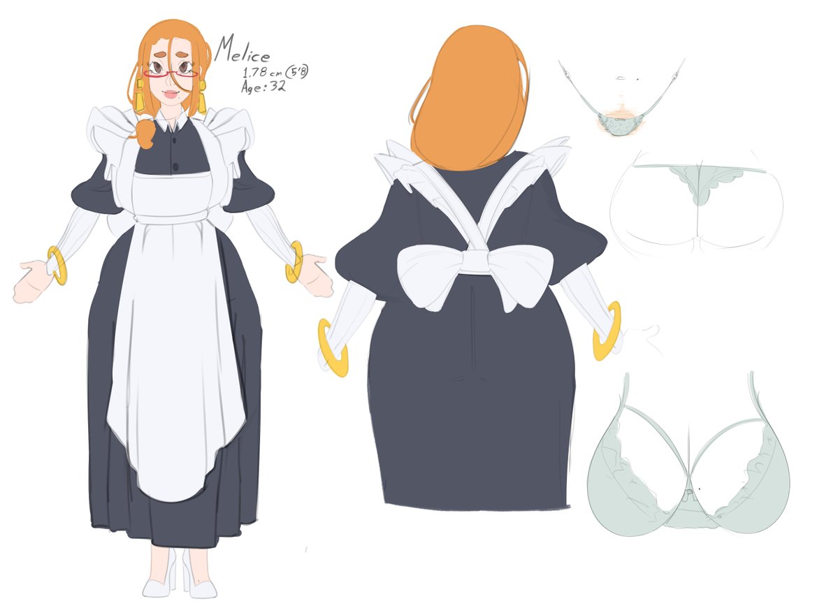 SupShiso's tweet photo. I made an OC! she doesn't have a proper dedicated drawing yet, but I did this sketch and an unfinished reference sheet. I'll draw her from time to time. Name: Melice #OCㅤㅤ https://t.co/h32r9Y9Y34