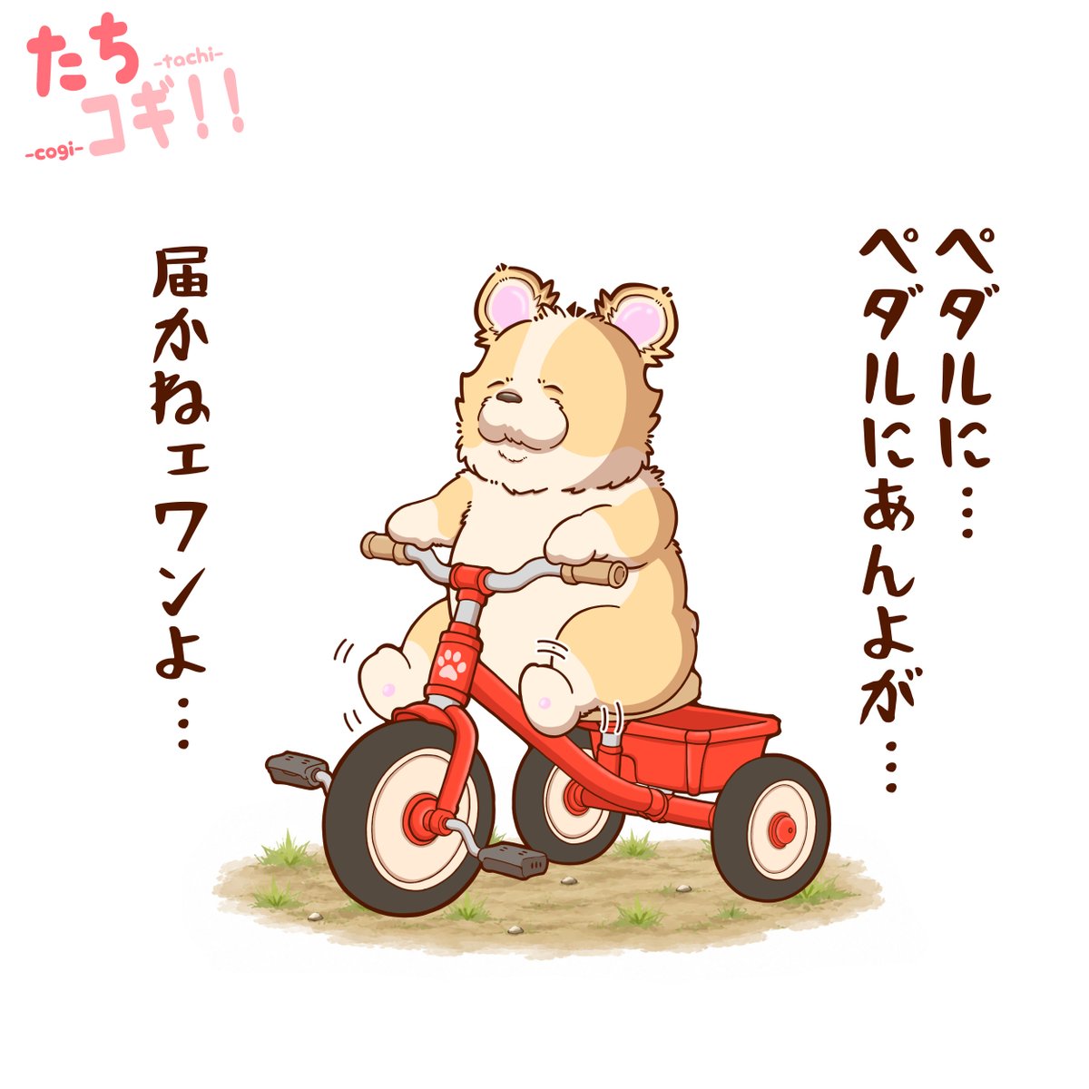 HoneycombTrick's tweet photo. 🐶【悲報】🐶
久しぶりに乗ったら全く届かん模様🐶😅
#たちコギ #コーギー #イラスト https://t.co/S1PeLc2mTI